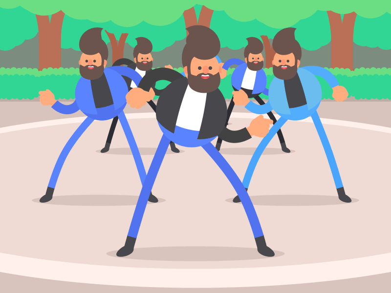 Cartoon of a cheerful office worker after joining Nandoo